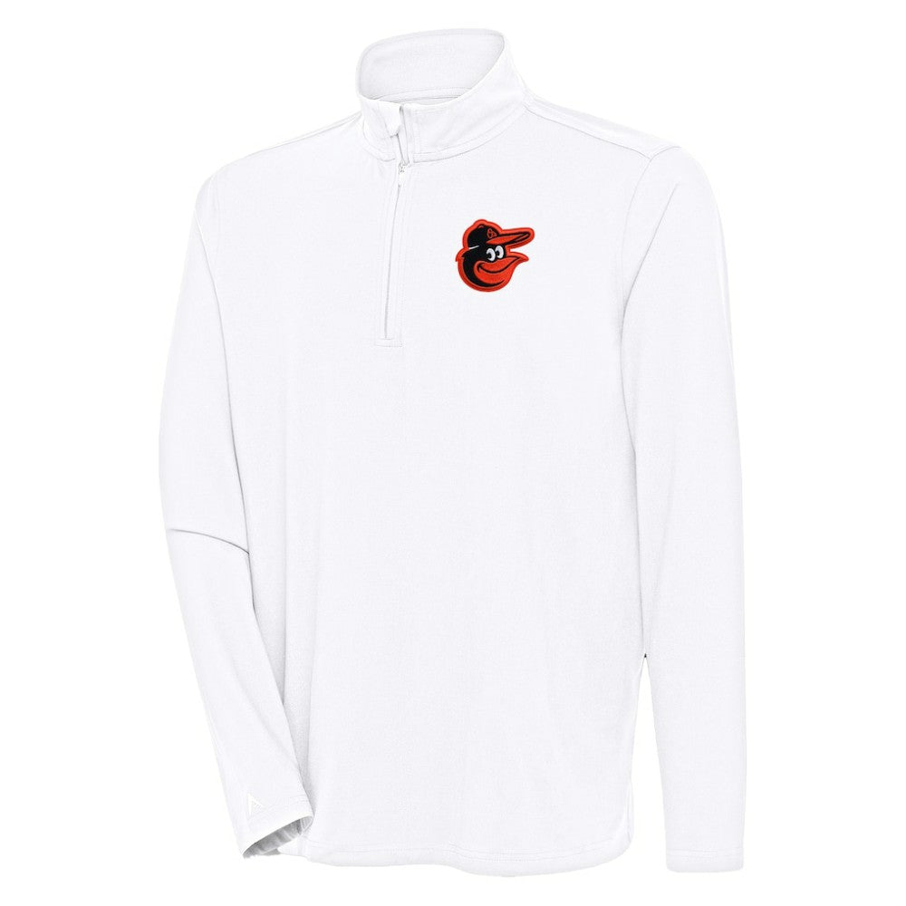 Baltimore Orioles Antigua Hunk Quarter-Zip Pullover Top White