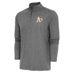 Athletics Antigua Hunk Quarter-Zip Pullover Top Heather Black