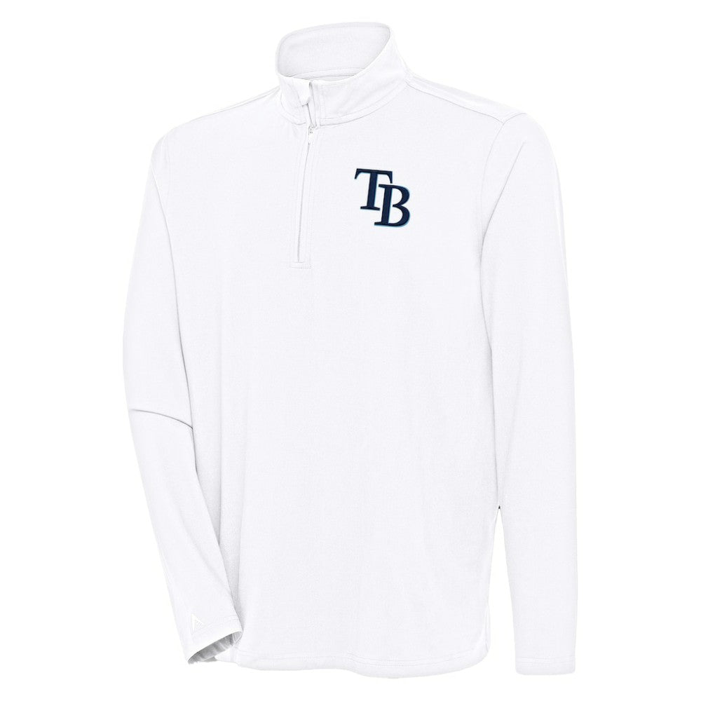 Tampa Bay Rays Antigua Hunk Quarter-Zip Pullover Top White