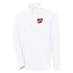 Washington Nationals Antigua Hunk Quarter-Zip Pullover Top White