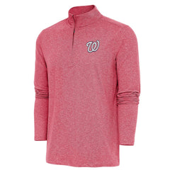 Washington Nationals Antigua Hunk Quarter-Zip Pullover Top Heather Red