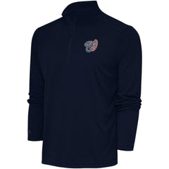 Washington Nationals Antigua Patriotic Tribute Quarter-Zip Pullover Top Navy