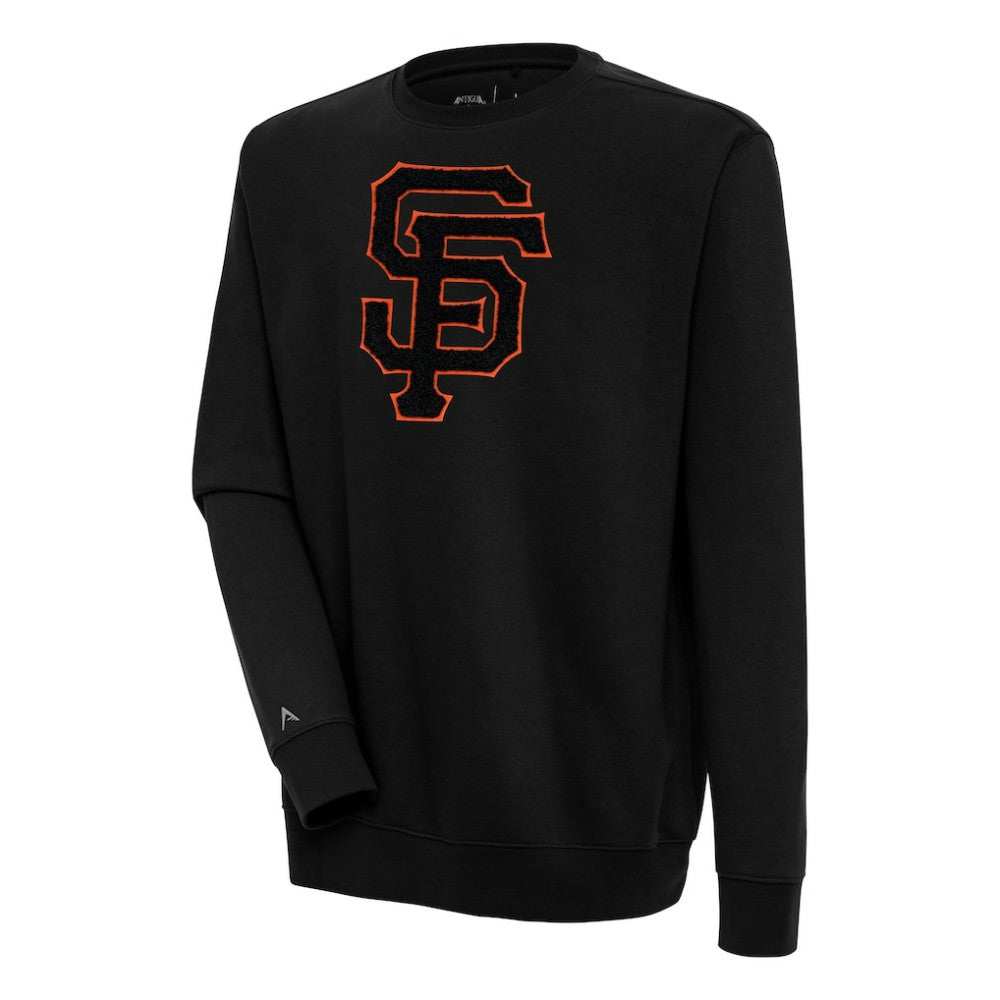 San Francisco Giants Antigua Victory Crewneck Chenille Pullover Sweatshirt Black