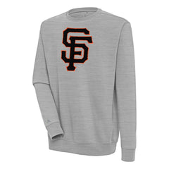 San Francisco Giants Antigua Victory Crewneck Chenille Pullover Sweatshirt Heather Gray