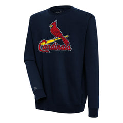 St. Louis Cardinals Antigua Victory Crewneck Chenille Pullover Sweatshirt Navy
