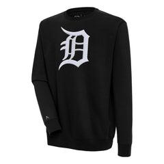 Detroit Tigers Antigua Victory Crewneck Chenille Pullover Sweatshirt Black