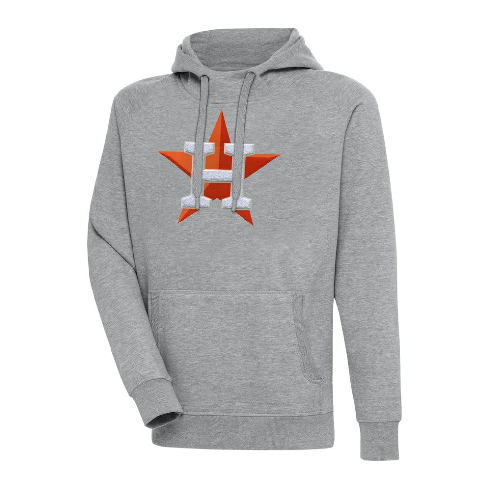 Houston Astros Antigua Victory Chenille Pullover Hoodie Heather Gray