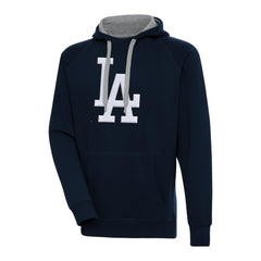 Los Angeles Dodgers Antigua Victory Chenille Pullover Hoodie Navy
