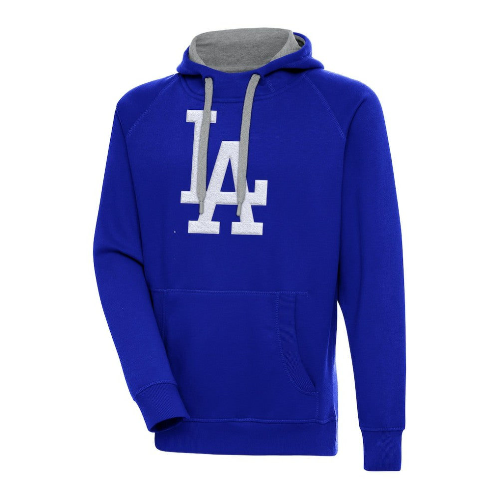 Los Angeles Dodgers Antigua Victory Chenille Pullover Hoodie Royal