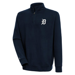 Detroit Tigers Antigua Victory Quarter-Zip Pullover Top Navy