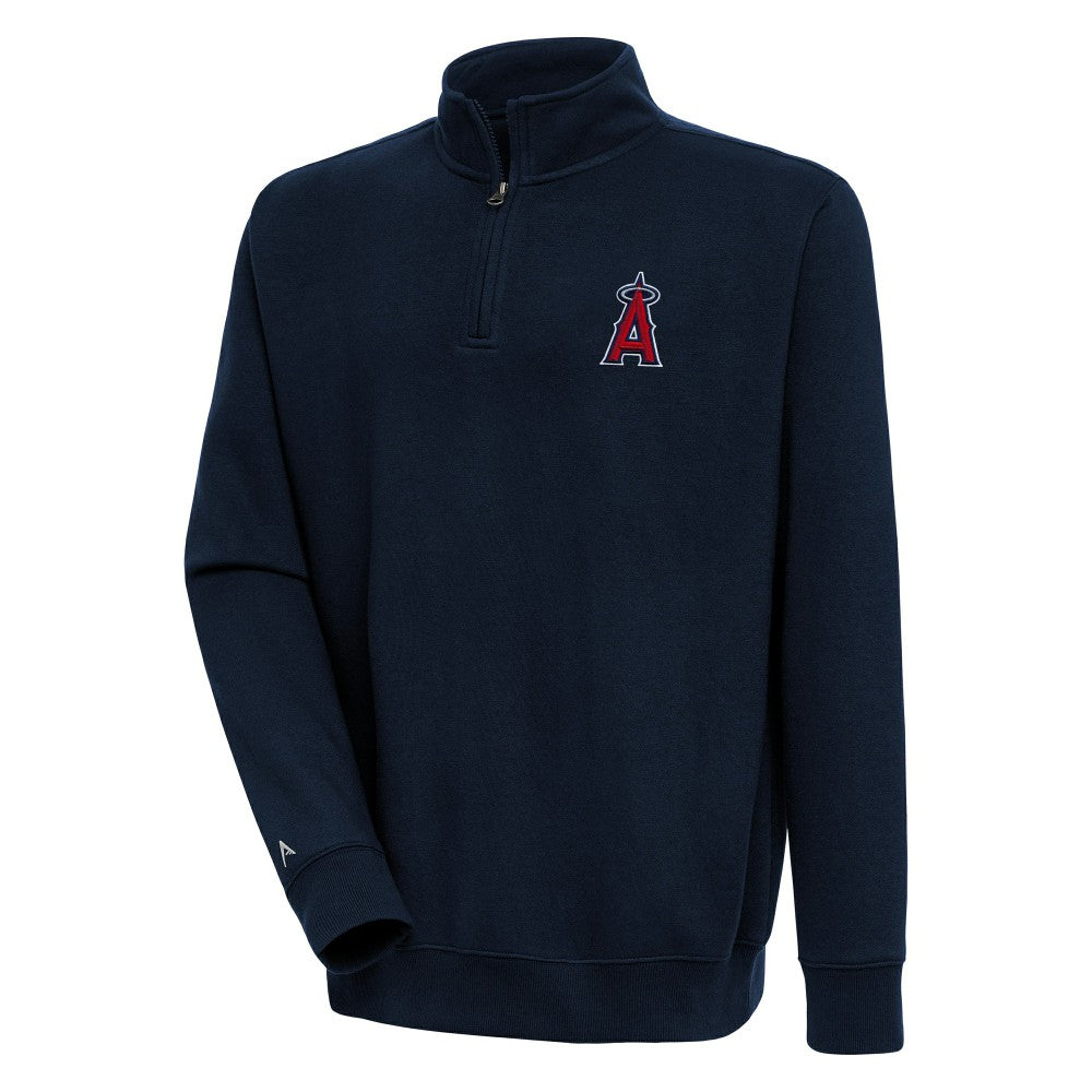 Los Angeles Angels Antigua Victory Quarter-Zip Pullover Top Navy