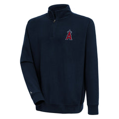 Los Angeles Angels Antigua Victory Quarter-Zip Pullover Top Navy