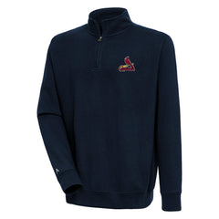 St. Louis Cardinals Antigua Victory Quarter-Zip Pullover Top Navy
