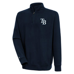 Tampa Bay Rays Antigua Victory Quarter-Zip Pullover Top Navy
