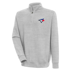 Toronto Blue Jays Antigua Victory Quarter-Zip Pullover Top Heather Gray