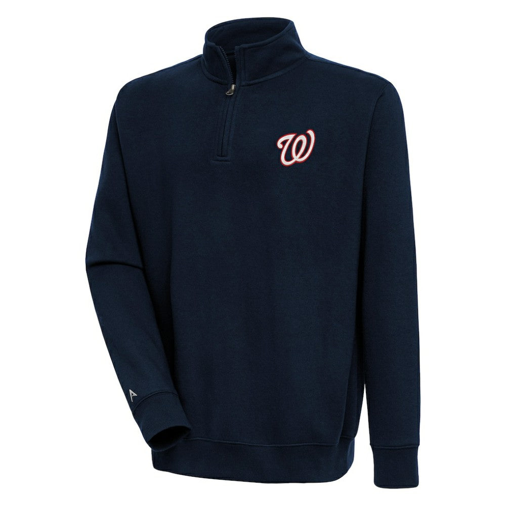 Washington Nationals Antigua Victory Quarter-Zip Pullover Top Navy
