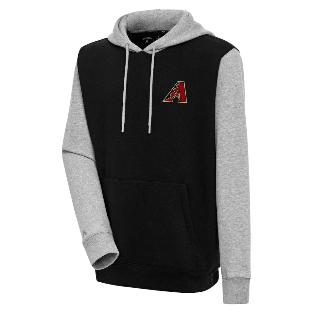 Arizona Diamondbacks Antigua Victory Pullover Hoodie Black/Heather Gray