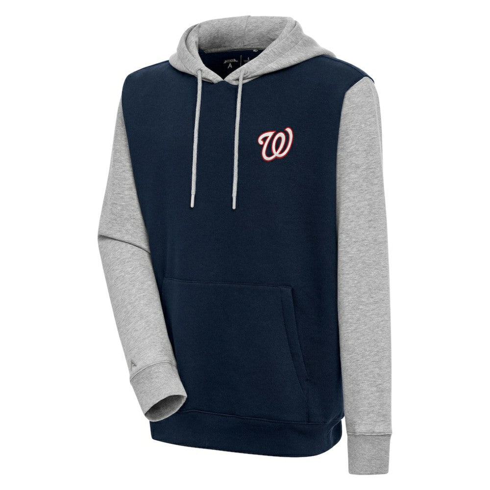 Washington Nationals Antigua Victory Pullover Hoodie Navy/Heather Gray