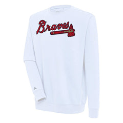 Atlanta Braves Antigua Victory Pullover Sweatshirt White