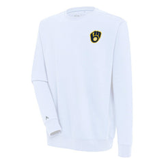 Milwaukee Brewers Antigua Victory Pullover Sweatshirt White