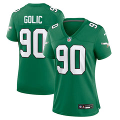 Mike Golic Philadelphia Eagles Women's Alternate Game Jersey - Kelly Green on sale