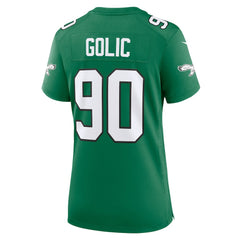 Mike Golic Philadelphia Eagles Women's Alternate Game Jersey - Kelly Green on sale