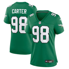 Jalen Carter Philadelphia Eagles Women's Alternate Game Jersey - Kelly Green on sale