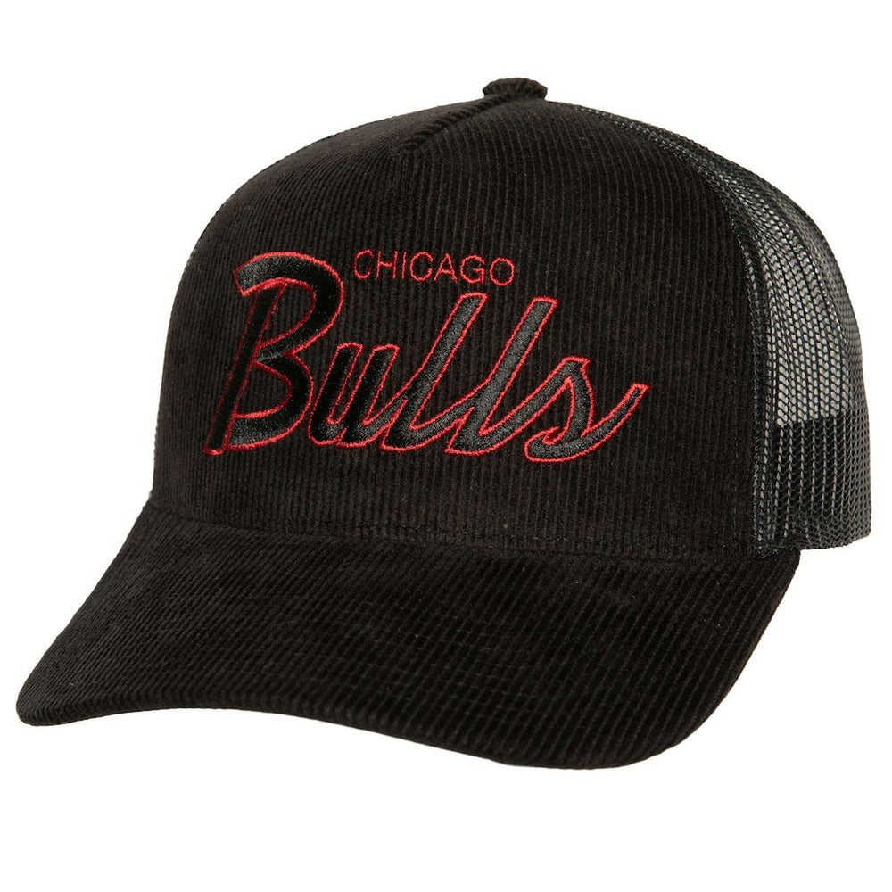 Chicago Bulls Times Up Classic Script Cord Trucker Hat - Black on sale