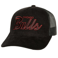Chicago Bulls Times Up Classic Script Cord Trucker Hat - Black on sale