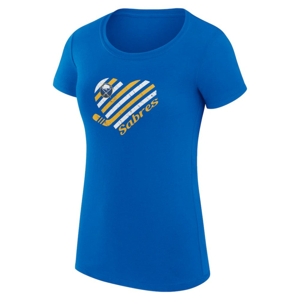 Buffalo Sabres G-III 4Her by Carl Banks Women's Super-Slim Fit Lightweight Heart T-Shirt - Royal T-shirts