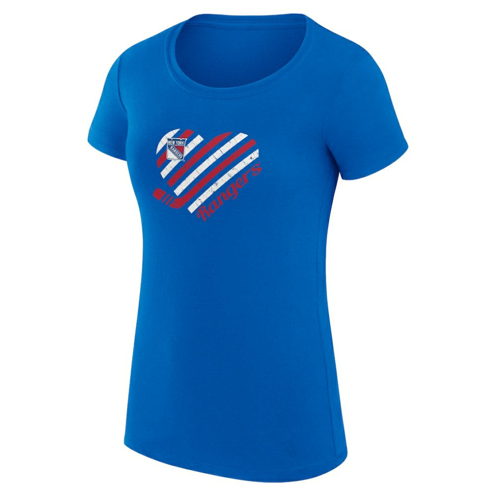 New York Rangers G-III 4Her by Carl Banks Women's Super-Slim Fit Lightweight Heart T-Shirt - Royal T-shirts