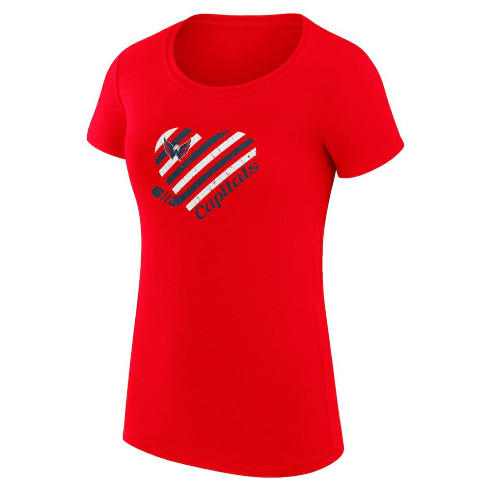 Washington Capitals G-III 4Her by Carl Banks Women's Super-Slim Fit Lightweight Heart T-Shirt - Red T-shirts
