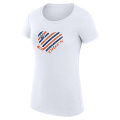Edmonton Oilers G-III 4Her by Carl Banks Women's Super-Slim Fit Lightweight Heart T-Shirt - White T-shirts