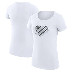 Los Angeles Kings G-III 4Her by Carl Banks Women's Super-Slim Fit Lightweight Heart T-Shirt - White T-shirts