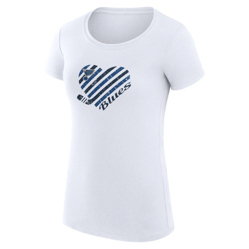 St. Louis Blues G-III 4Her by Carl Banks Women's Super-Slim Fit Lightweight Heart T-Shirt - White T-shirts