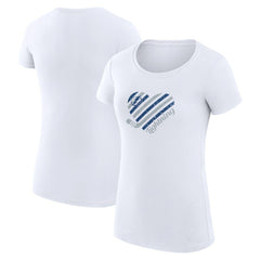 Tampa Bay Lightning G-III 4Her by Carl Banks Women's Super-Slim Fit Lightweight Heart T-Shirt - White T-shirts
