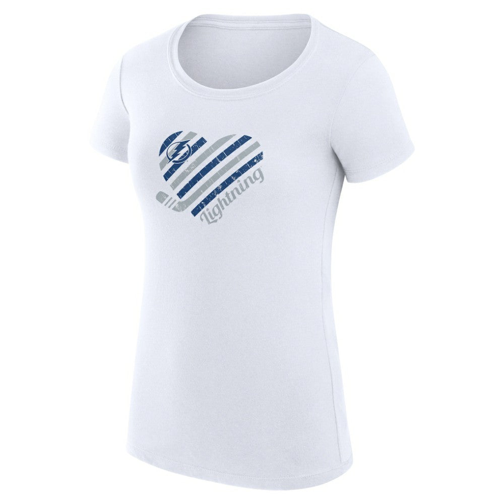 Tampa Bay Lightning G-III 4Her by Carl Banks Women's Super-Slim Fit Lightweight Heart T-Shirt - White T-shirts