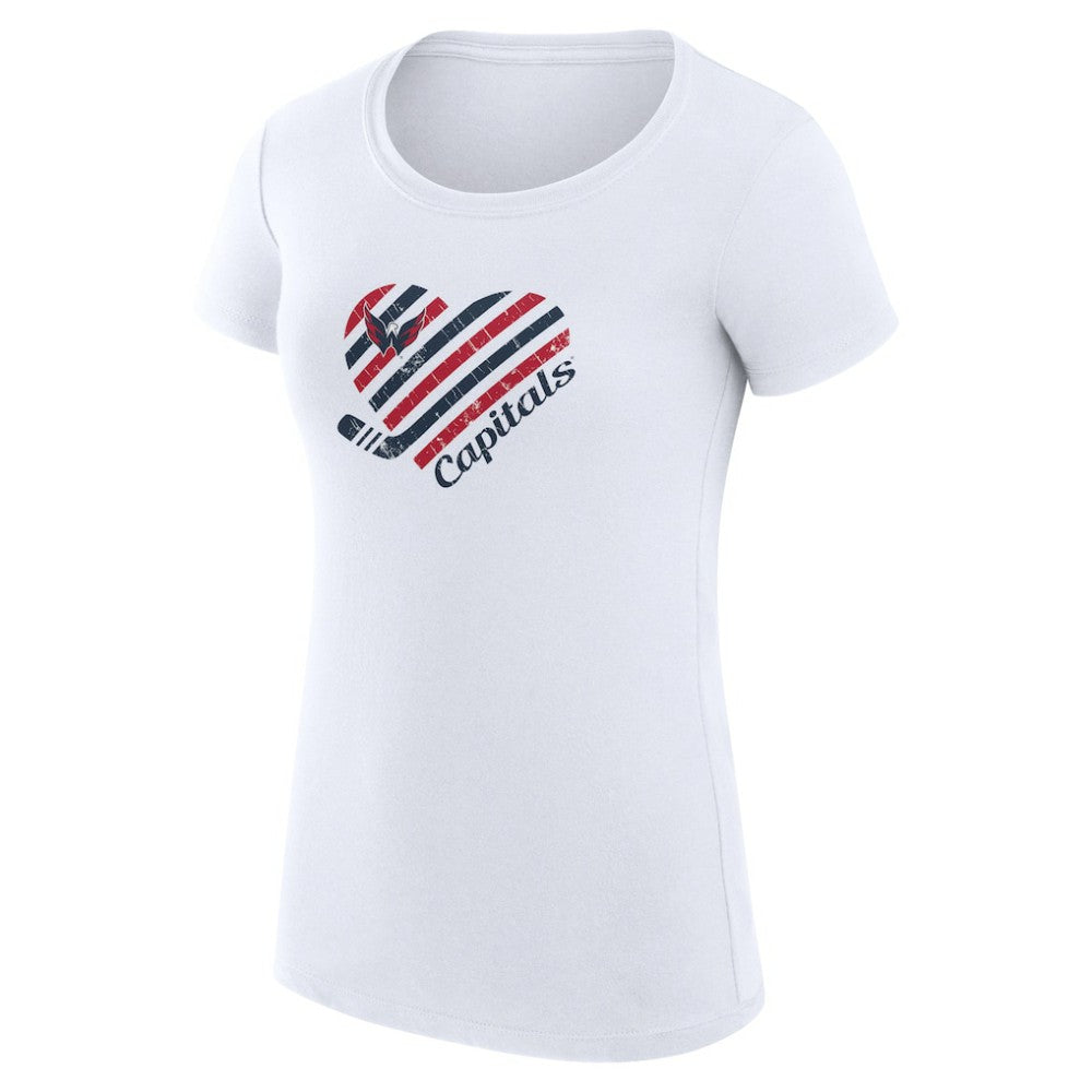 Washington Capitals G-III 4Her by Carl Banks Women's Super-Slim Fit Lightweight Heart T-Shirt - White T-shirts