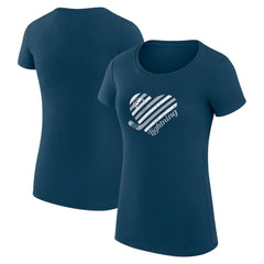 Tampa Bay Lightning G-III 4Her by Carl Banks Women's Super-Slim Fit Lightweight Heart T-Shirt - Navy T-shirts