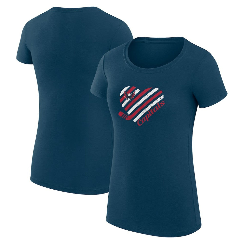 Washington Capitals G-III 4Her by Carl Banks Women's Super-Slim Fit Lightweight Heart T-Shirt - Navy T-shirts