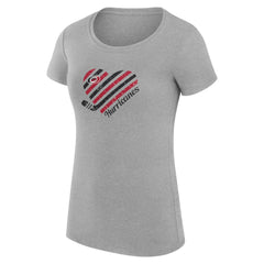 Carolina Hurricanes G-III 4Her by Carl Banks Women's Super-Slim Fit Lightweight Heart T-Shirt - Heather Gray T-shirts