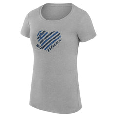 St. Louis Blues G-III 4Her by Carl Banks Women's Super-Slim Fit Lightweight Heart T-Shirt - Heather Gray T-shirts