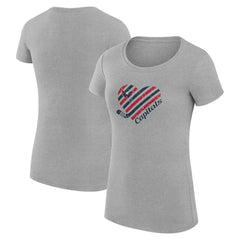Washington Capitals G-III 4Her by Carl Banks Women's Super-Slim Fit Lightweight Heart T-Shirt - Heather Gray T-shirts