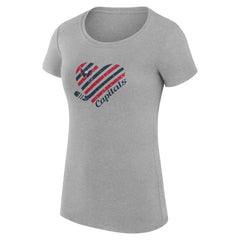 Washington Capitals G-III 4Her by Carl Banks Women's Super-Slim Fit Lightweight Heart T-Shirt - Heather Gray T-shirts