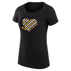 Boston Bruins G-III 4Her by Carl Banks Women's Super-Slim Fit Lightweight Heart T-Shirt - Black T-shirts