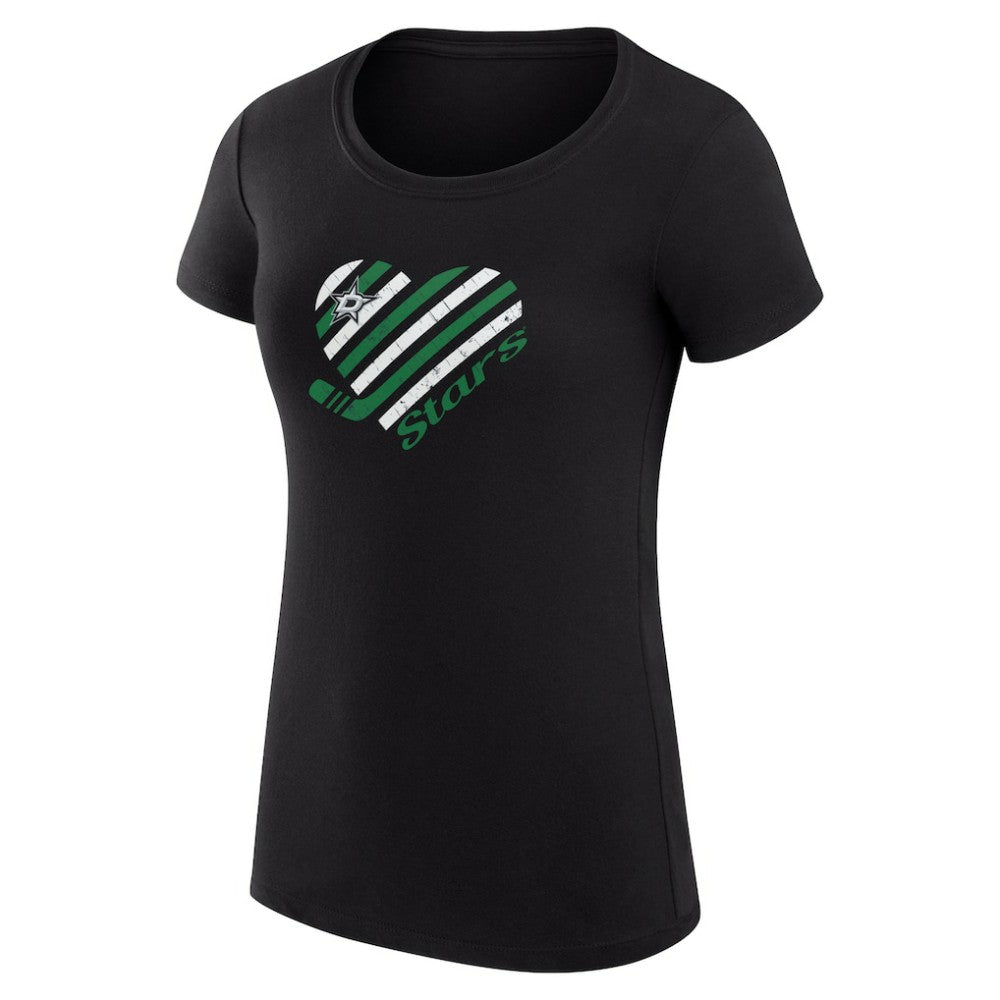 Dallas Stars G-III 4Her by Carl Banks Women's Super-Slim Fit Lightweight Heart T-Shirt - Black T-shirts