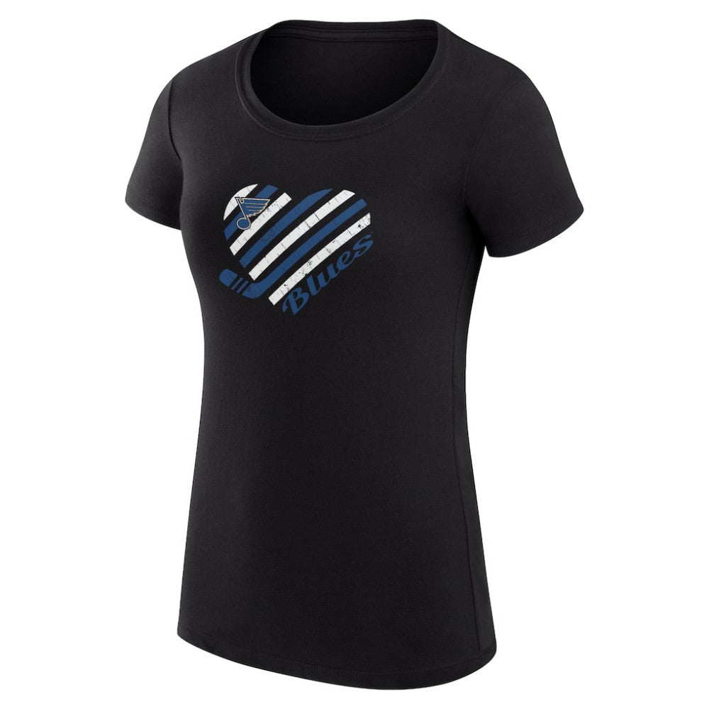 St. Louis Blues G-III 4Her by Carl Banks Women's Super-Slim Fit Lightweight Heart T-Shirt - Black T-shirts