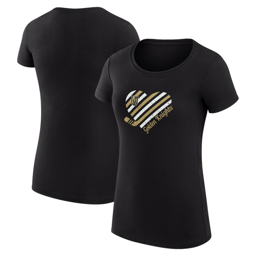 Vegas Golden Knights G-III 4Her by Carl Banks Women's Super-Slim Fit Lightweight Heart T-Shirt - Black T-shirts