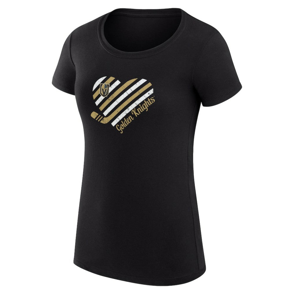 Vegas Golden Knights G-III 4Her by Carl Banks Women's Super-Slim Fit Lightweight Heart T-Shirt - Black T-shirts