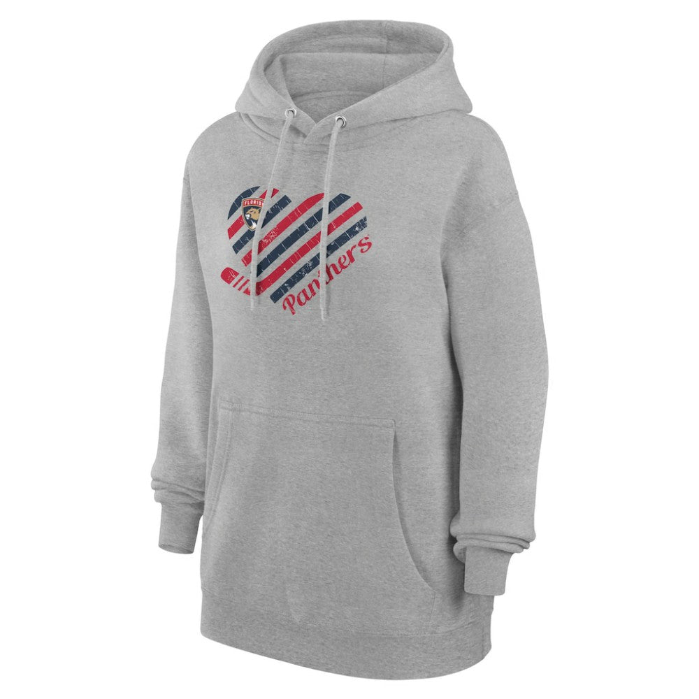 Florida Panthers G-III 4Her by Carl Banks Women's Heart Pullover Hoodie - Heather Gray Hoodies